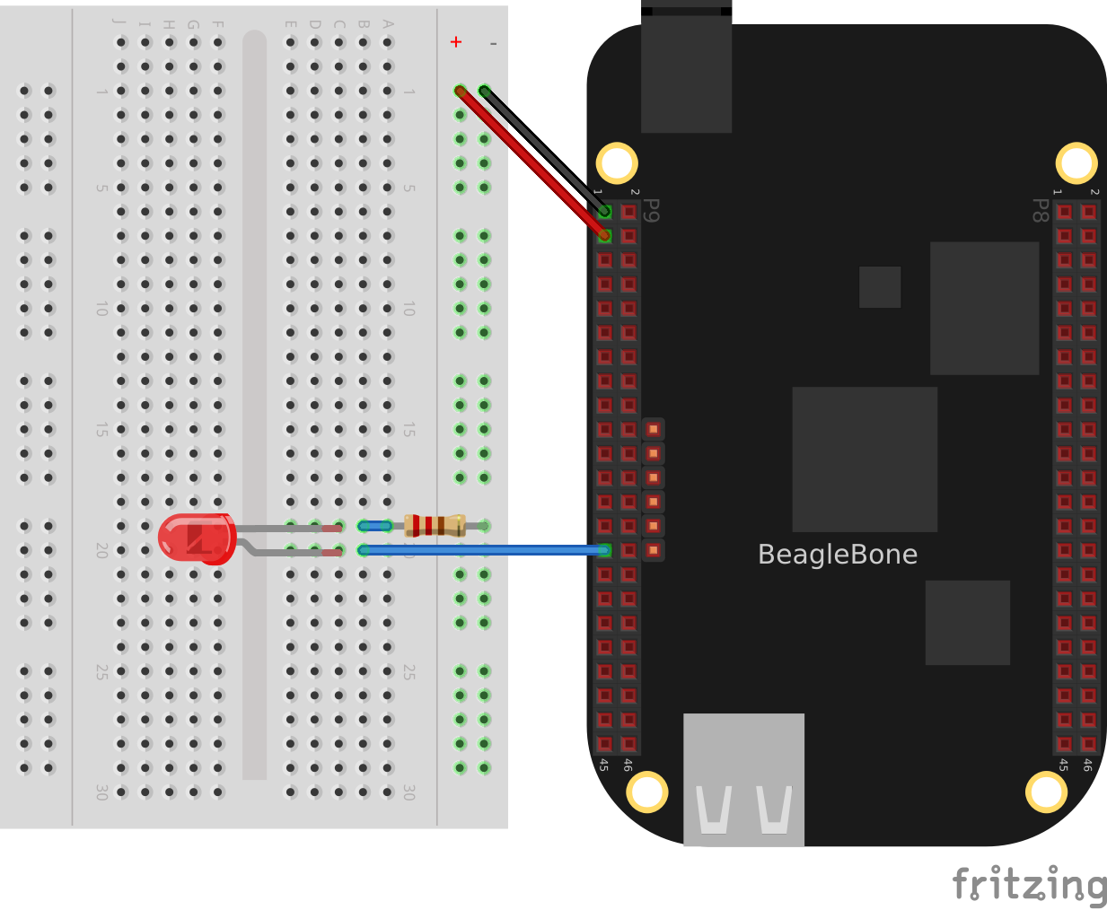 LED used for debugging P9_29